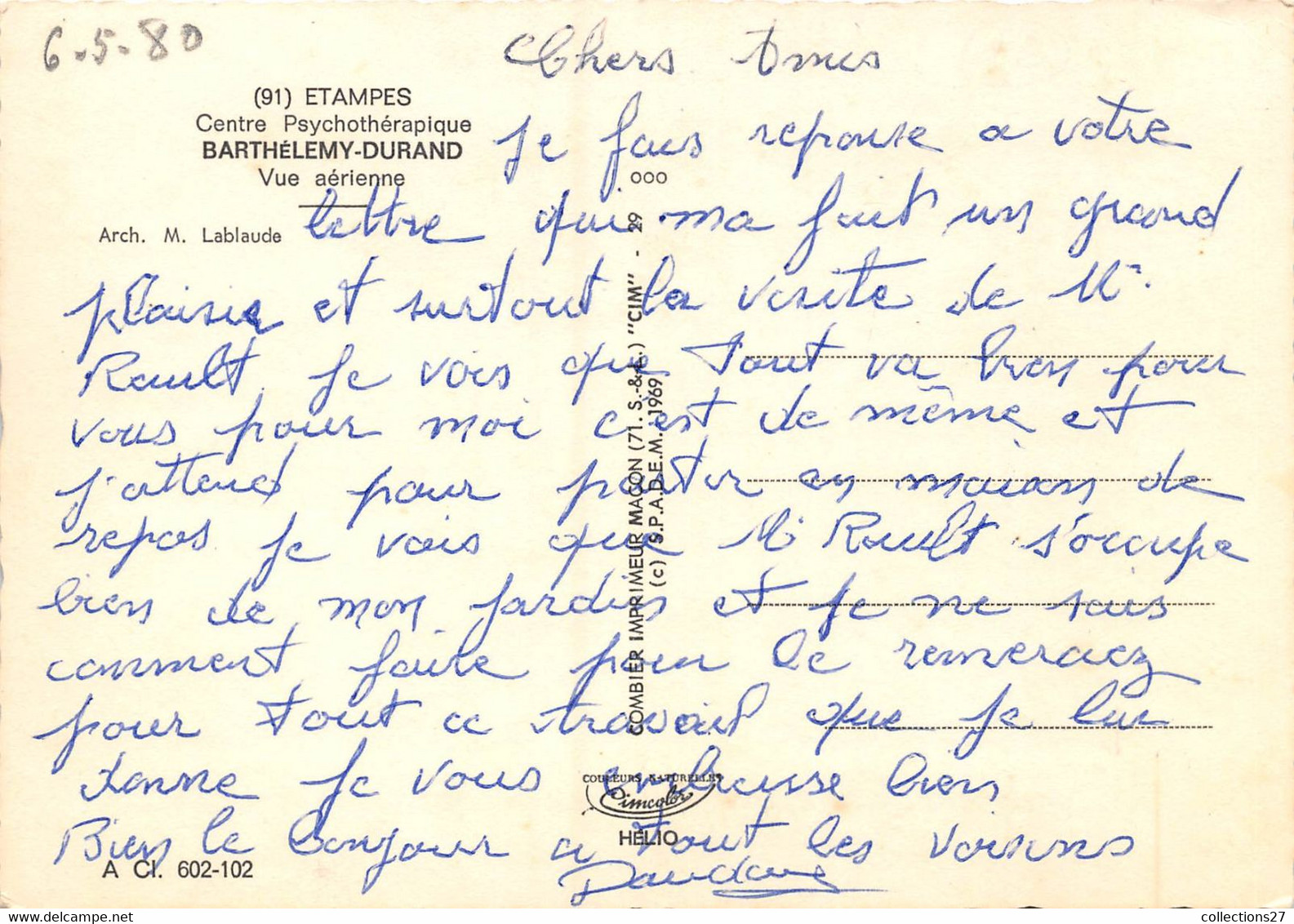 91-ETAMPES-VUE AERIENNE BARTHELEMY-DURAND CENTRE PSYCHOTHERAPIQUE - Etampes