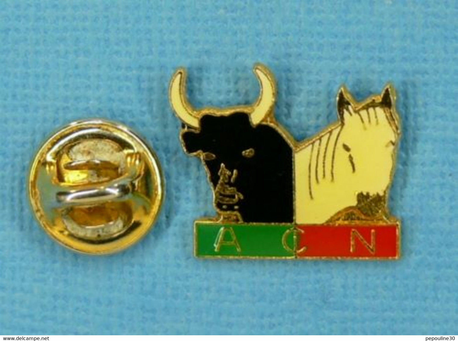 1 PIN'S //  ** MANADES  A-C-N  / VERT ET ROUGE ** - Bullfight - Corrida