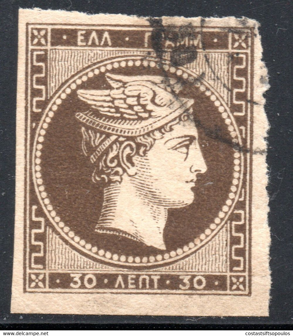 5.12.GREECE.1876 30 L. PARIS PRINT LARGE HERMES HEAD,VERY NICE STAMP. - Gebruikt