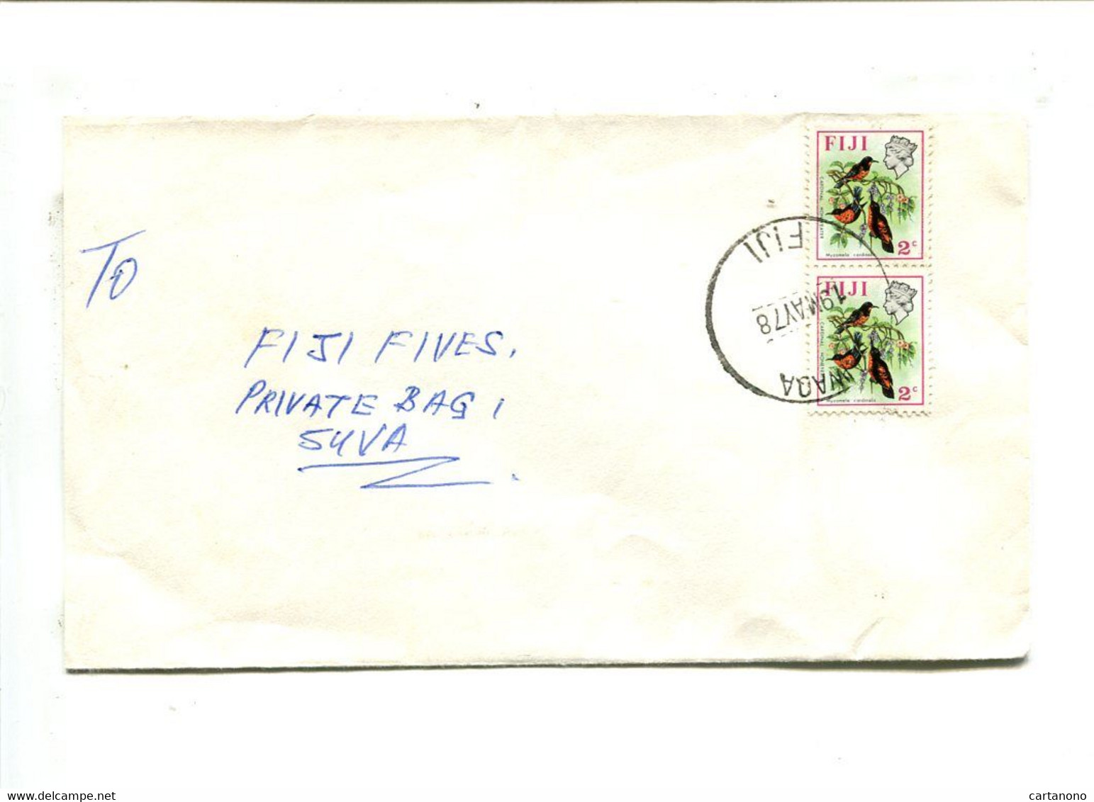 FIDJI - Affranchissement Sur Lettre - Oiseaux - Fiji (1970-...)