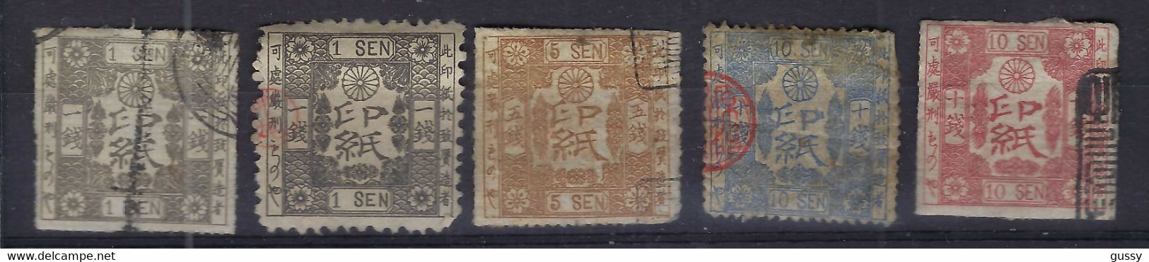 JAPON Fiscaux Ca.1880:  Lot D'obl. - Collections, Lots & Séries