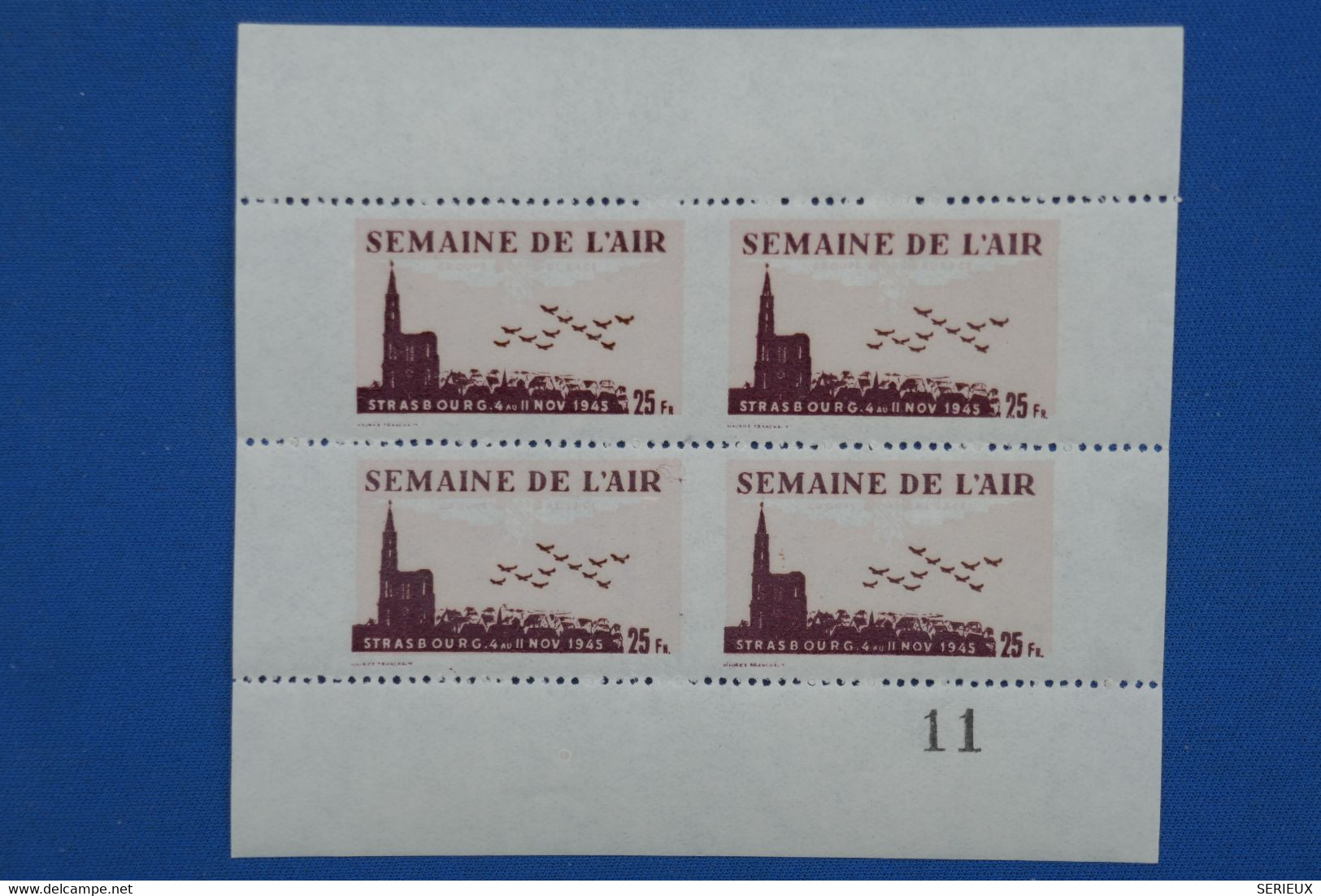 C1 FRANCE BEAU BLOC NEUF  1945 SEMAINE DE L AIR STRASBOURG 25 FR+ NUMEROTé+ +PAS COURANT ++ - Luchtvaart