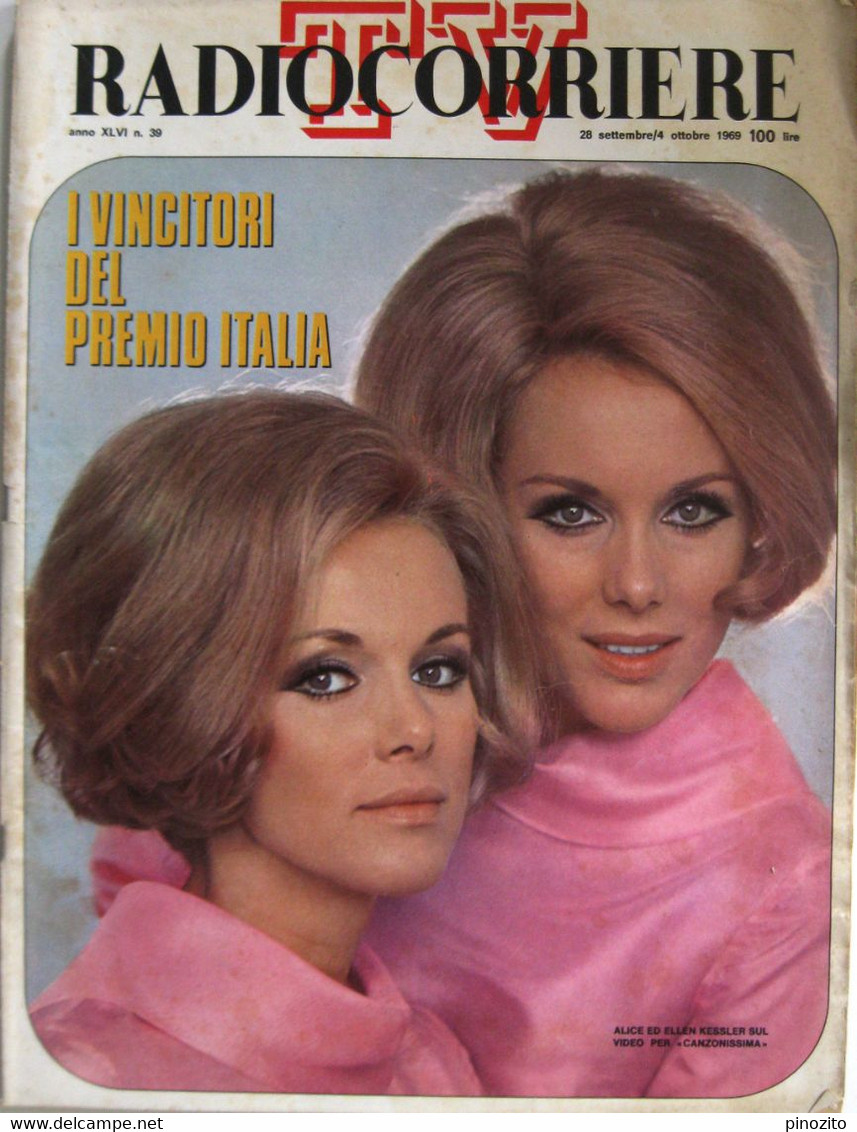 RADIOCORRIERE TV 39 1969 Alice & Ellen Kessler Ornella Caccia Vanilla Fudge Canzonissima - Televisión