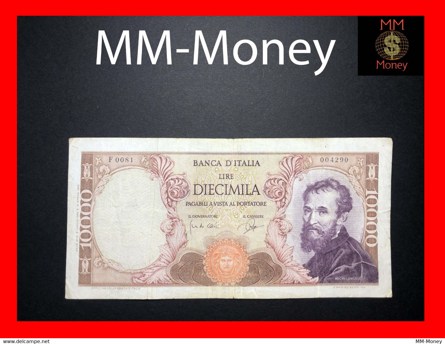 ITALY 10.000  10000 Lire  3.7.1962   P. 97   "sig. Carli - Ripa"    *first Date Of Issue*    VF     [MM-Money] - 10.000 Lire