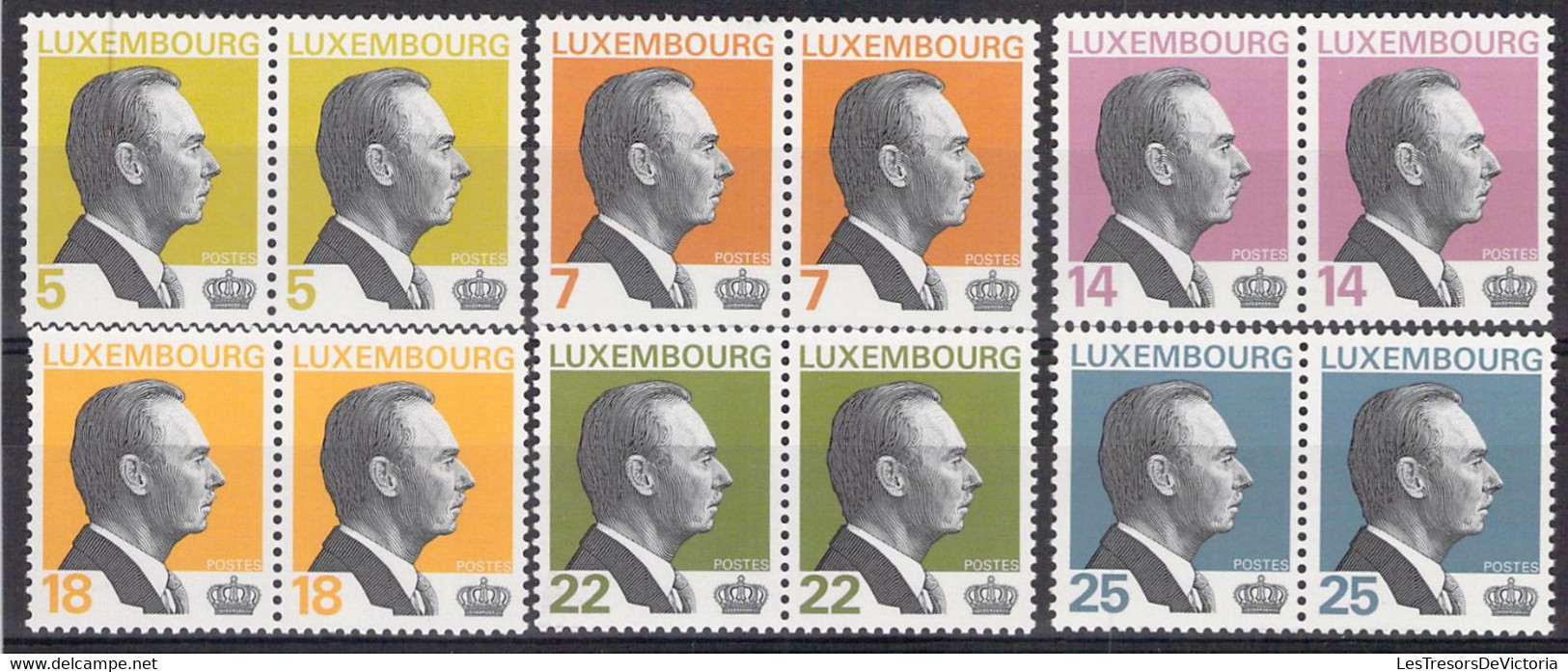 LUXEMBOURG - 1993 GRAND DUC JEAN - Yvert 1260/65 Neuf** MNH Par Paires - Nuevos