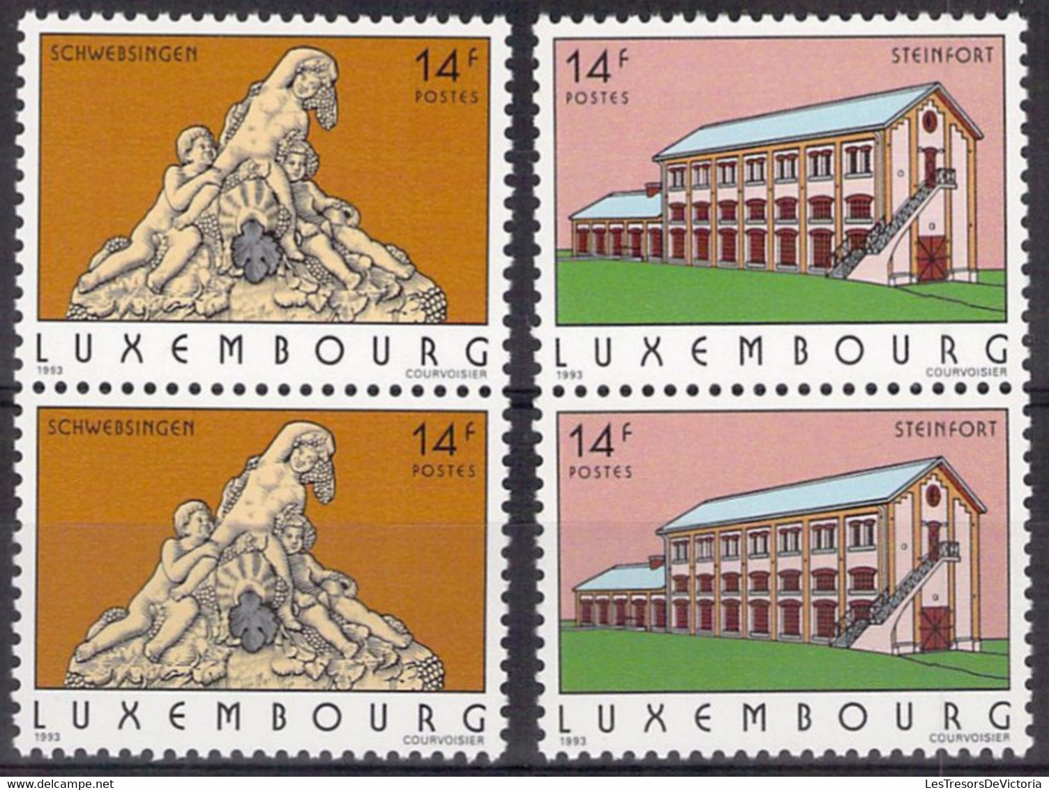LUXEMBOURG - 1993 - Yvert 1266/67 Neuf** MNH Par Paires - Neufs