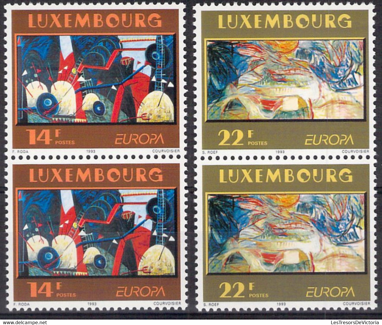 LUXEMBOURG - 1993 - Yvert 1268/69 Neuf** MNH Par Paires - Ungebraucht