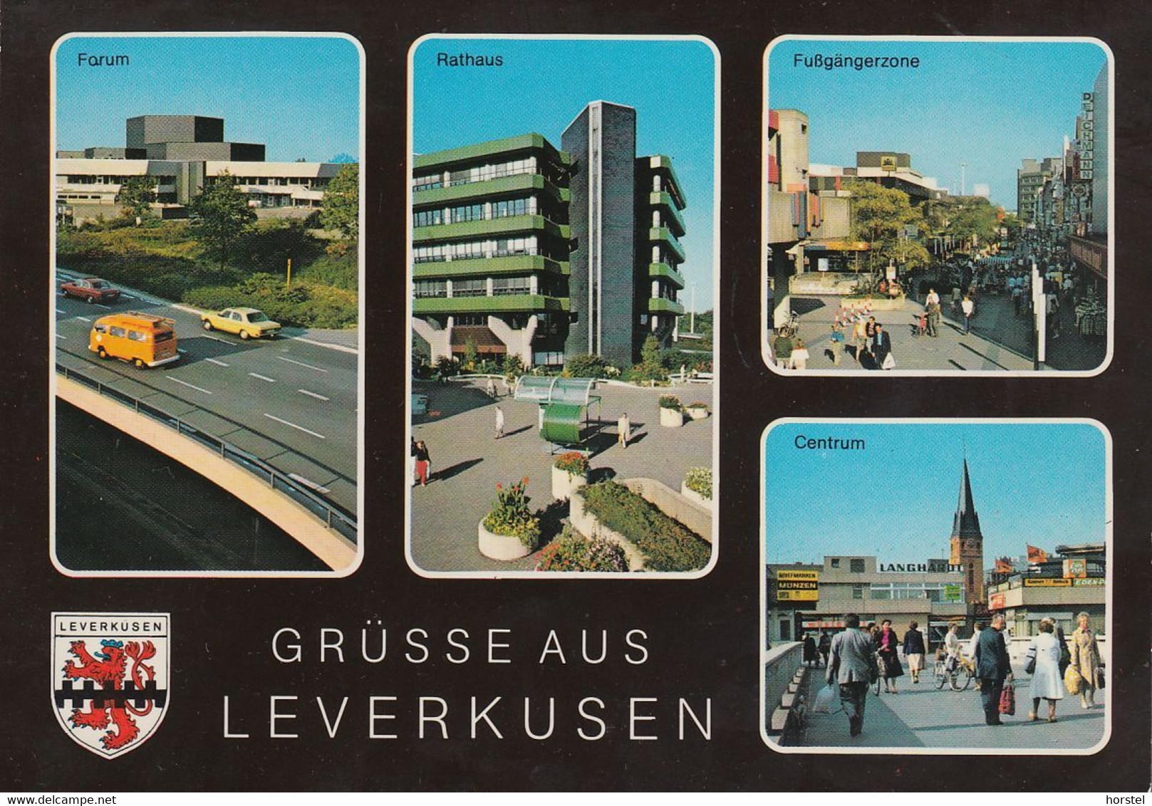 D-51373 Leverkusen - Alte Ansichten - Fußgängerzone - Centrum - Rathaus - Forum - Cars - VW Bus - Leverkusen