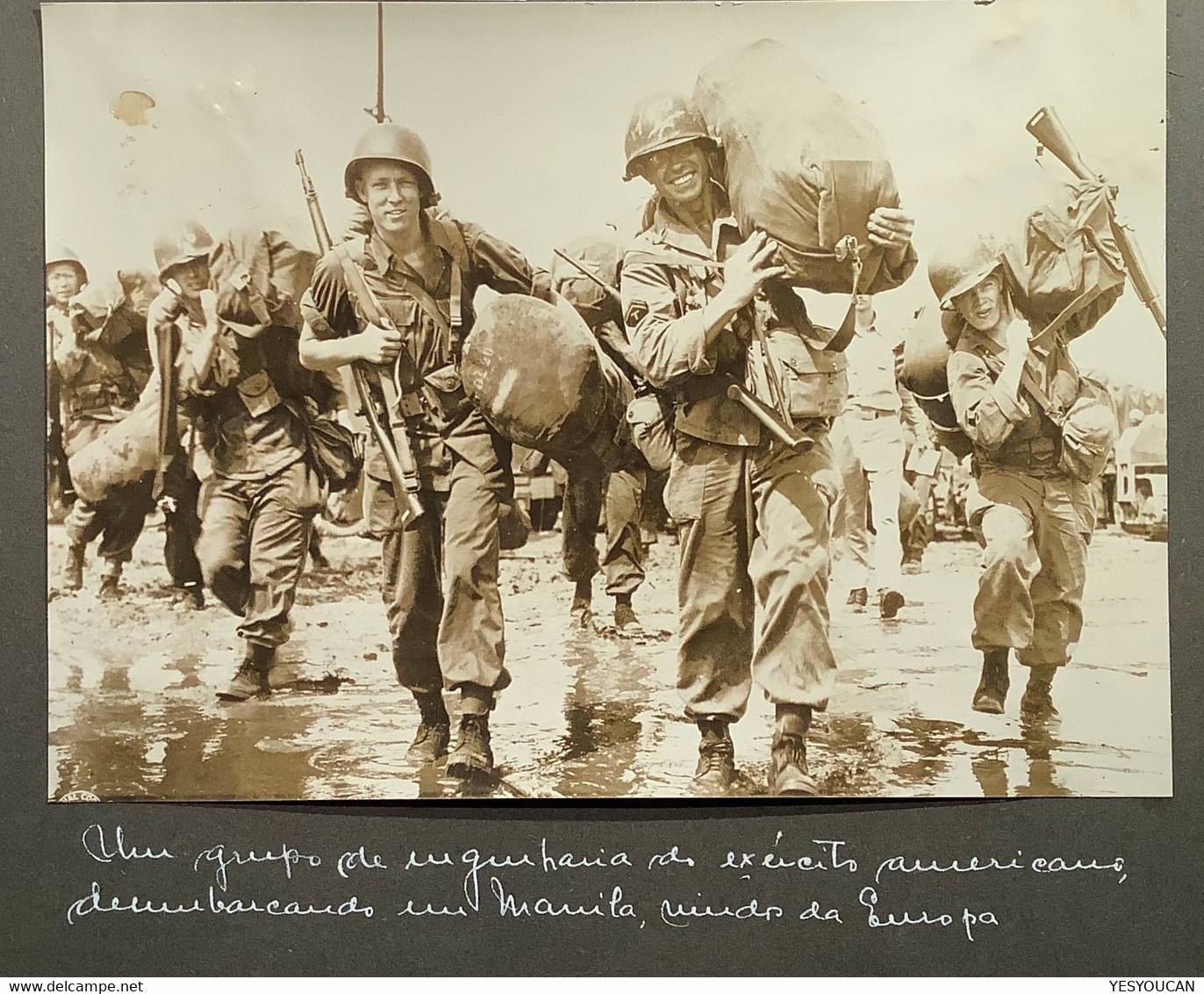 Vintage Press Photo 1945 PHILIPPINES BATTLE OF MANILA: US ARMY SOLDIERS HUNGARY? (WW2 1939-1945 War Japan USA  Guerre - Krieg, Militär