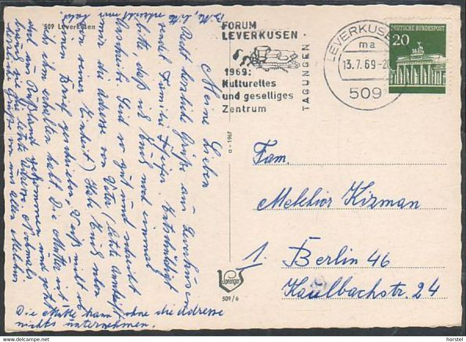 D-51373 Leverkusen - Alte Ansichten - Stadtbad - Stadthochhaus - Gymnasium - Autobahn - Bayer ( 60er Jahre)  Nice Stamp - Leverkusen