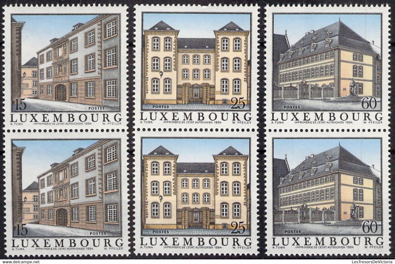 LUXEMBOURG - Yvert 1300/02 Neuf** MNH Par Paires - Ungebraucht