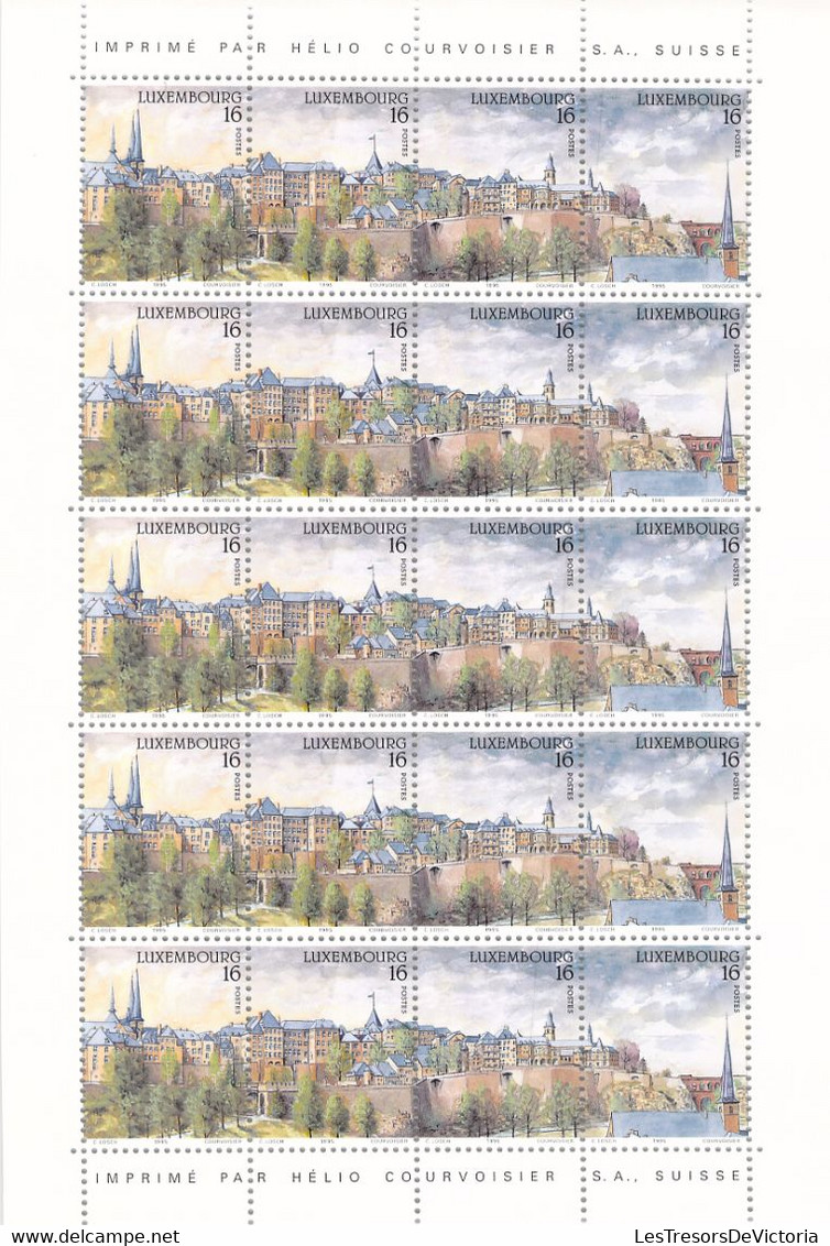 LUXEMBOURG - 1995 - Vue Panoramique De La Ville De Luxembourg - 1316 A ** MNH En Feuillet - Feuilles Complètes