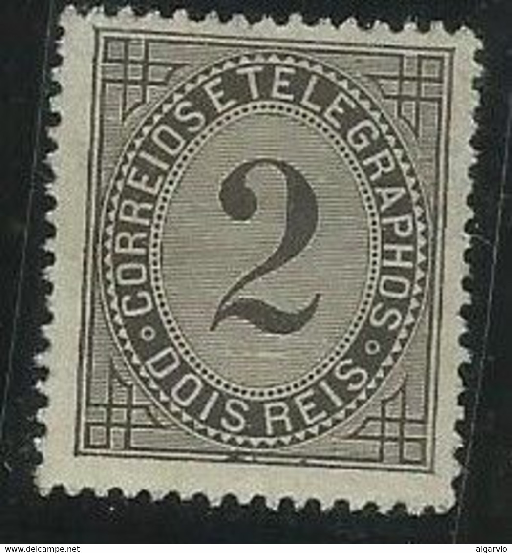 Portugal 1884 #59 Taxa Telegrama 2rs Preto Novo Regomado,L94 - Neufs