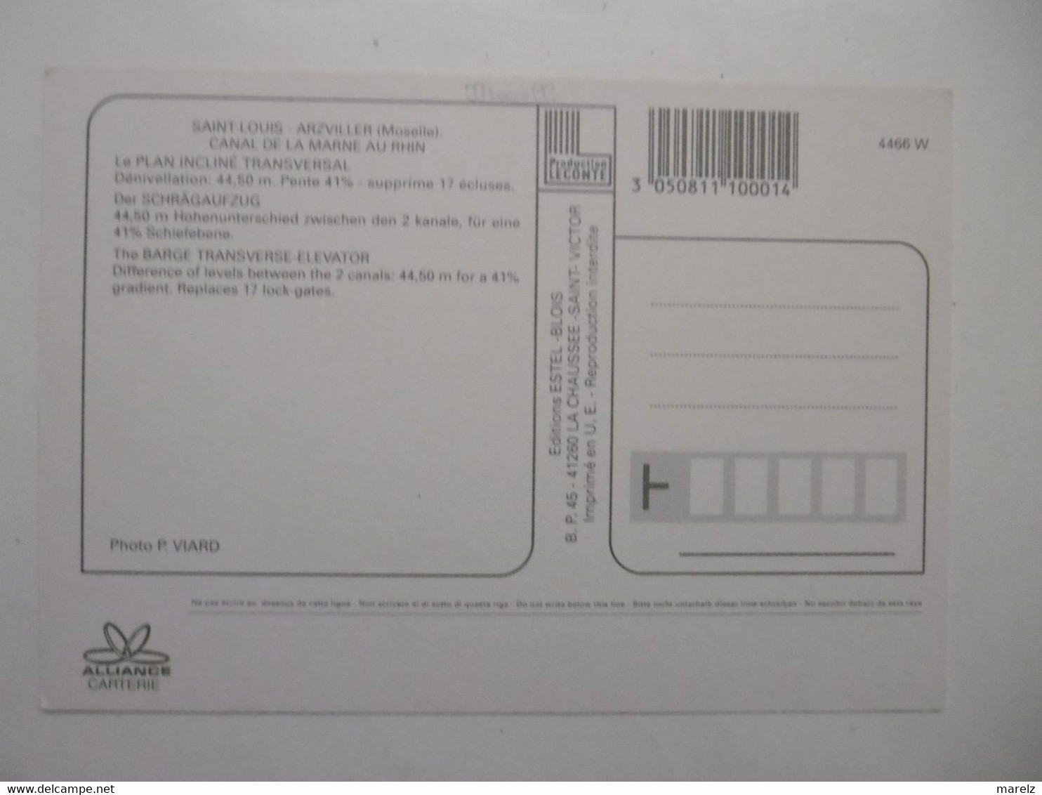 SAINT-LOUIS - ARZVILLER Canal De La Marne Au Rhin, Plan Incliné Transversal - Lot De 3 CPM 57 MOSELLE - Arzviller