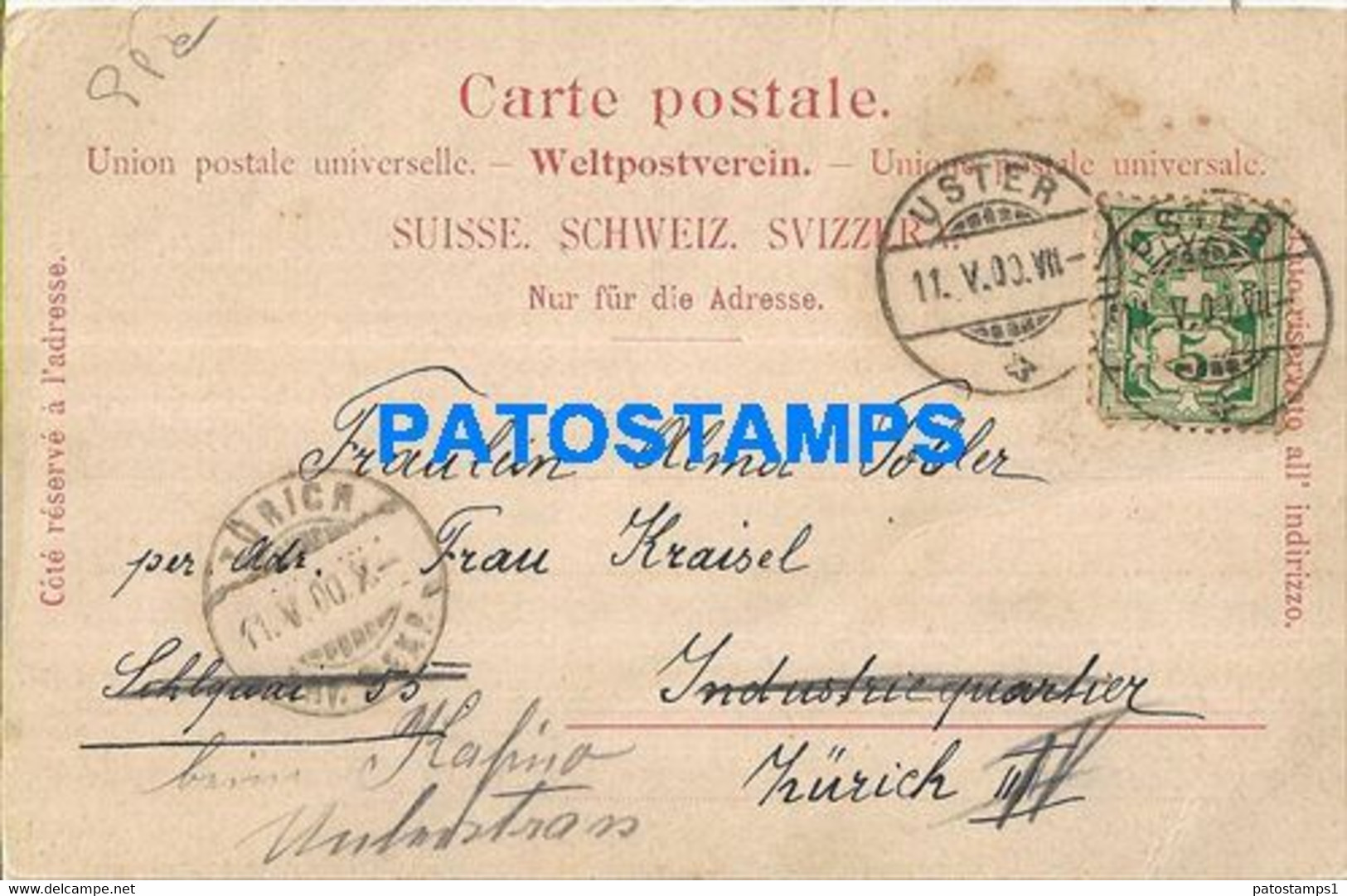 185682 SWITZERLAND GRUSS AUS USTER ART MULTI VIEW BREAK CIRCULATED TO ZÜRICH POSTAL POSTCARD - Uster