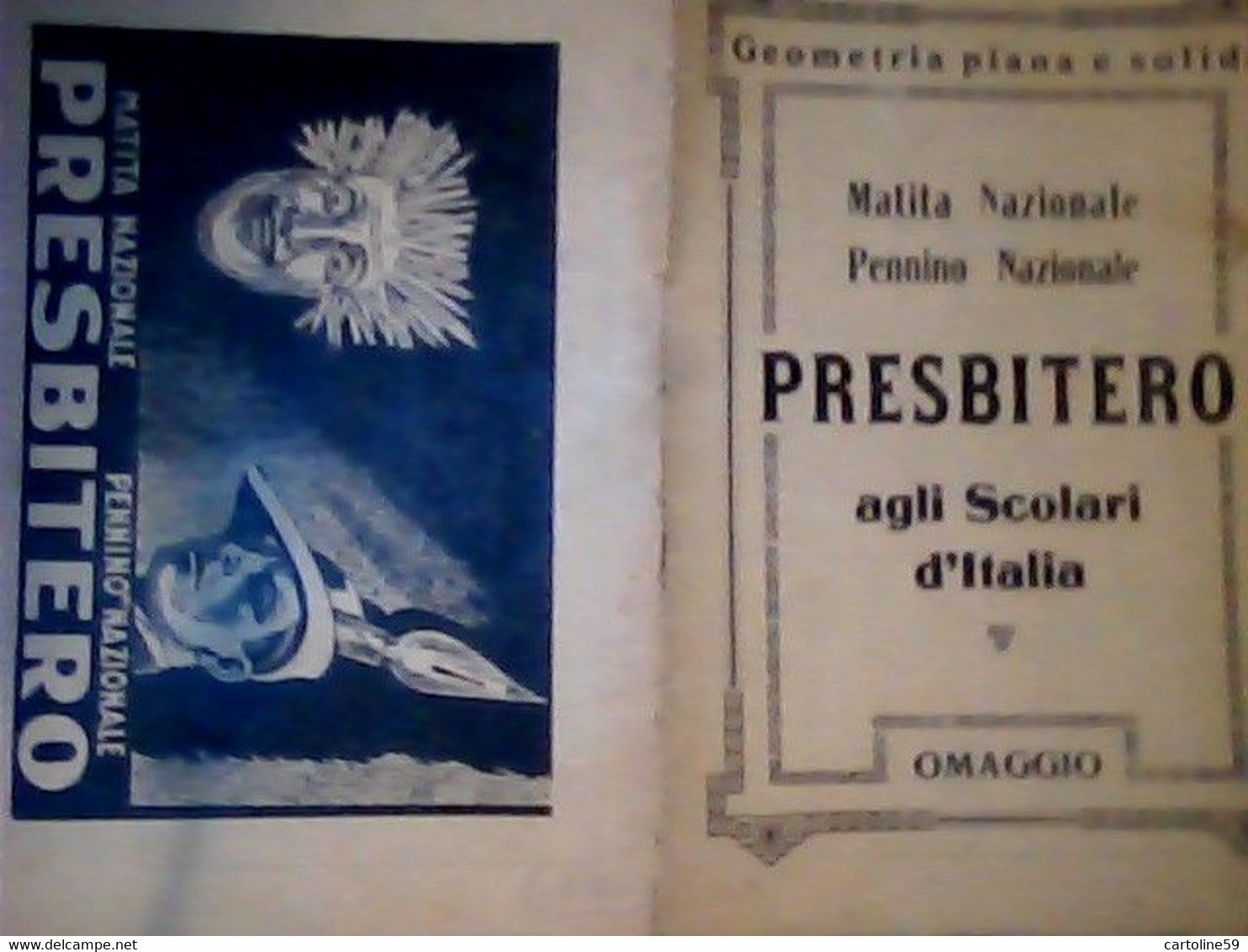 LIBRETTO Omaggio Agli Scolari D'Italia. Piccolo Formulario D'Aritmetica PRESBITERO 1932/1933 VINTAGE  IQ8308 - Wiskunde En Natuurkunde