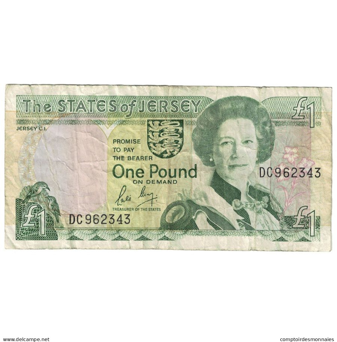 Billet, Jersey, 1 Pound, Undated (2000), KM:26a, TTB - Jersey