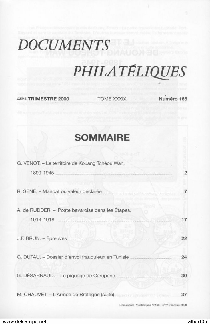 Revue De L'Académie De Philatélie - Documents Philatéliques N° 166 - Avec Sommaire - Philatélie Et Histoire Postale