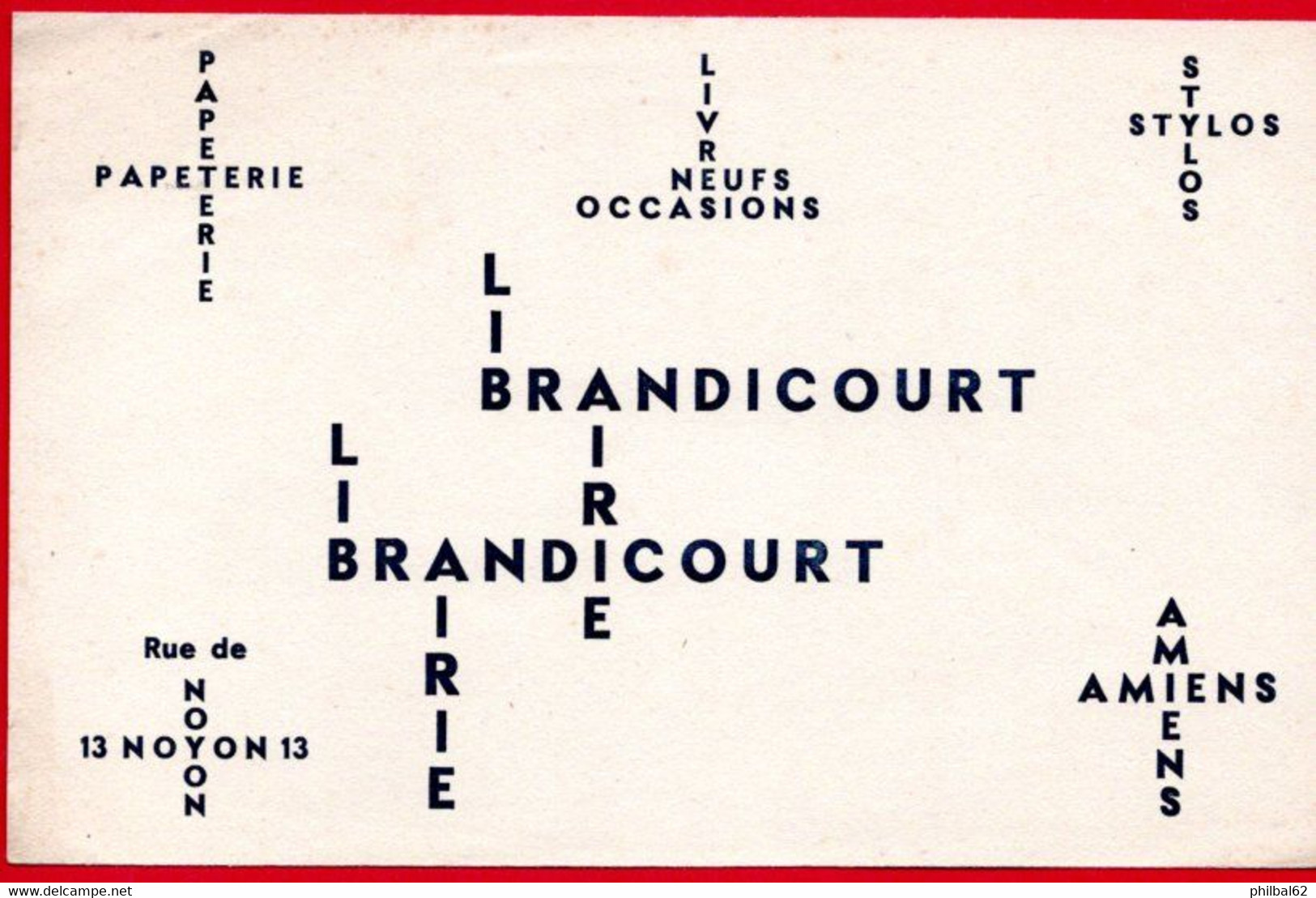 Buvard Papeterie Brandicourt, Rue De Noyon à Amiens. - Stationeries (flat Articles)