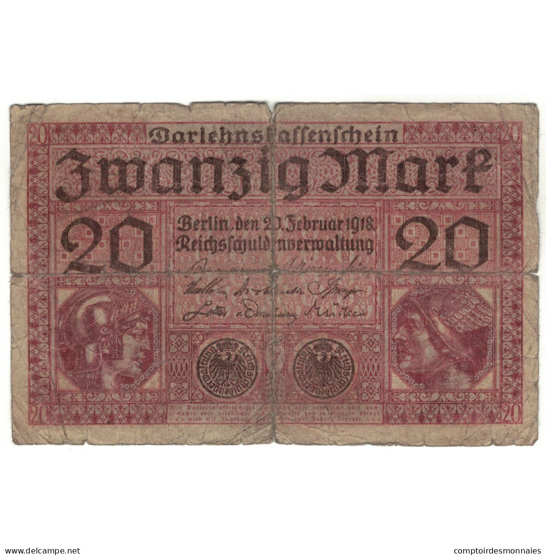 Billet, Allemagne, 20 Mark, 1918, 1918-02-20, KM:57, AB - 20 Mark