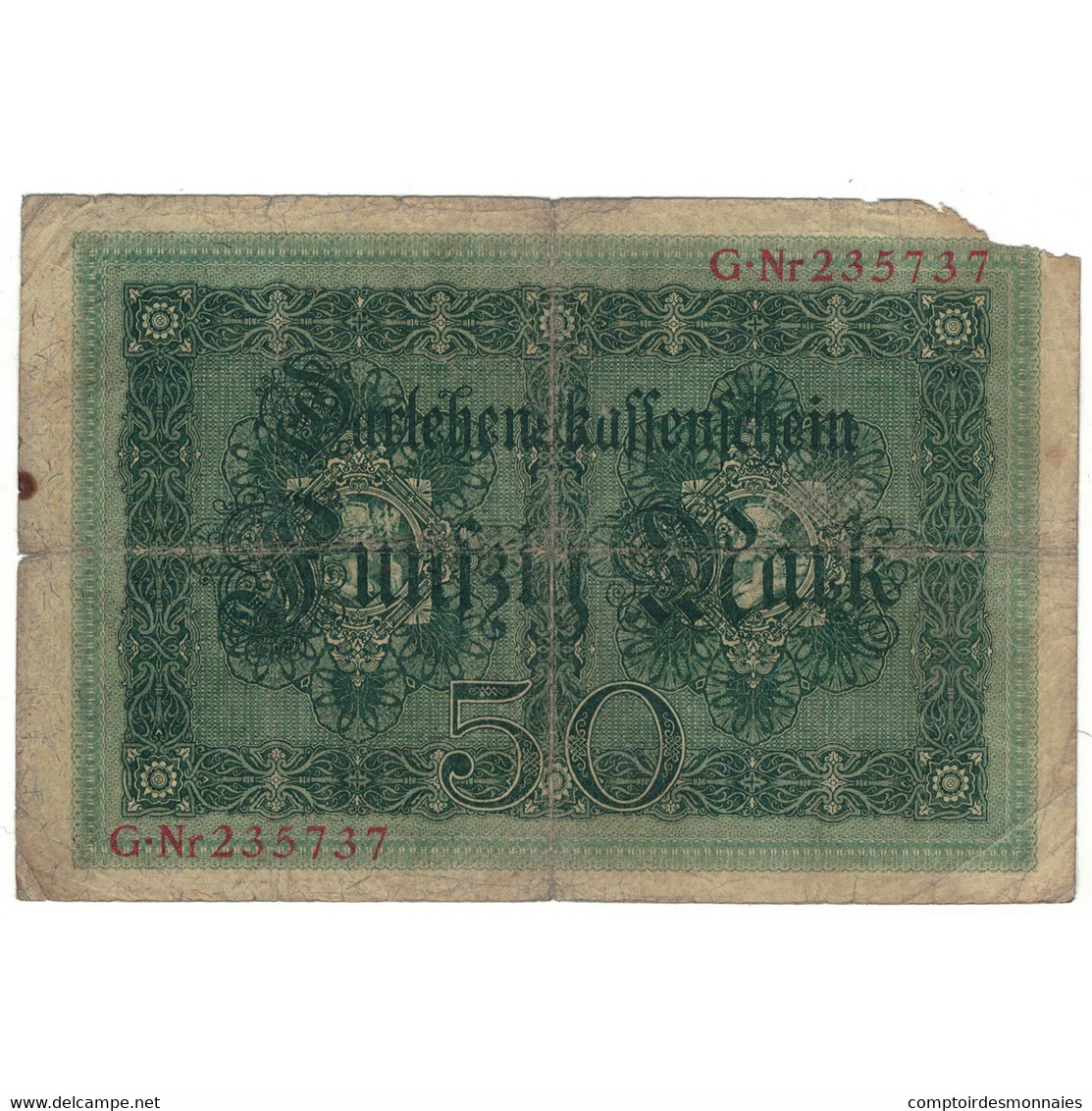 Billet, Allemagne, 50 Mark, 1914, 1914-08-05, KM:49a, AB - 5 Mark