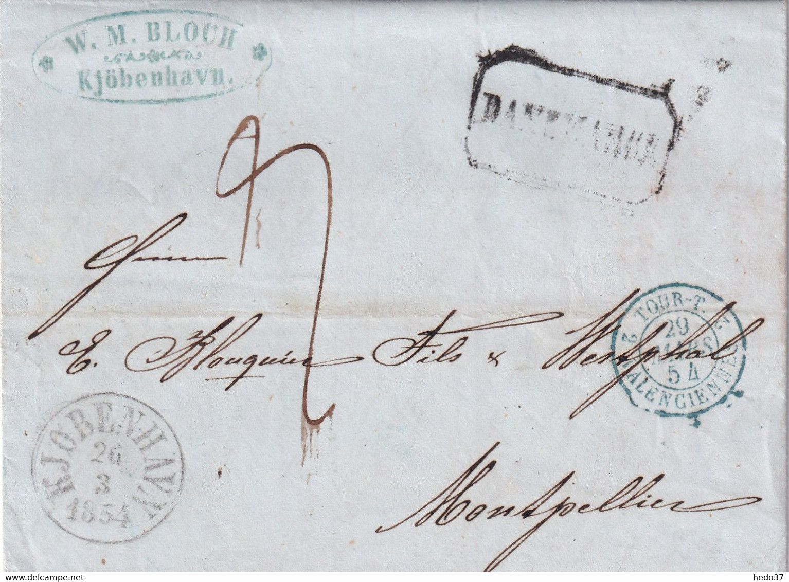 Danemark Marque Postale - Kjobenhavn 1854 - ...-1851 Préphilatélie