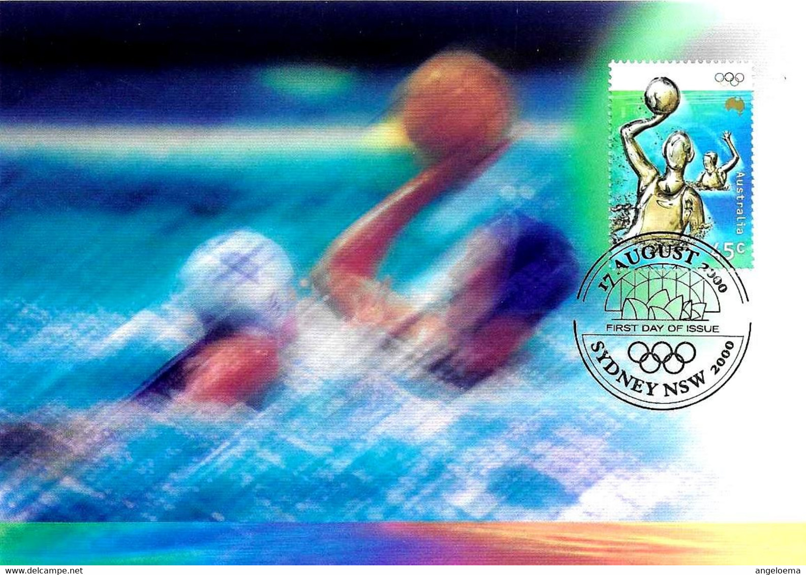AUSTRALIA - 2000 SYDNEY Olympic Games WATER POLO PALLANUOTO Maximum Su Card Postage Pre-paid - 7151 - Water-Polo