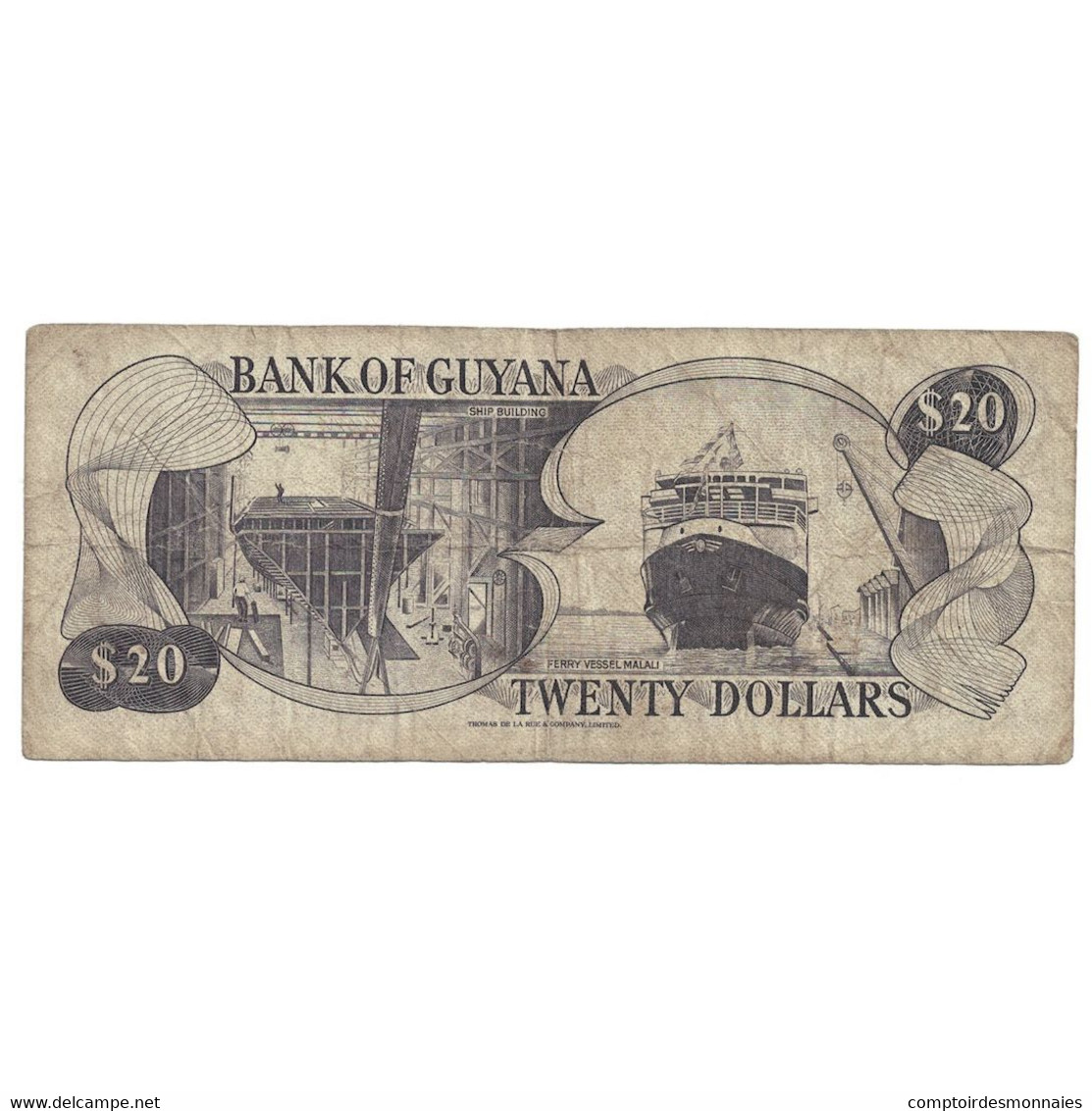 Billet, Guyana, 20 Dollars, 1989, KM:24d, B+ - Guyana