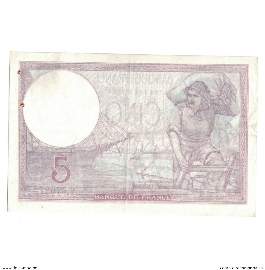 France, 5 Francs, Violet, 1940, V.67037, TTB+, Fayette:04.16, KM:83 - 5 F 1917-1940 ''Violet''