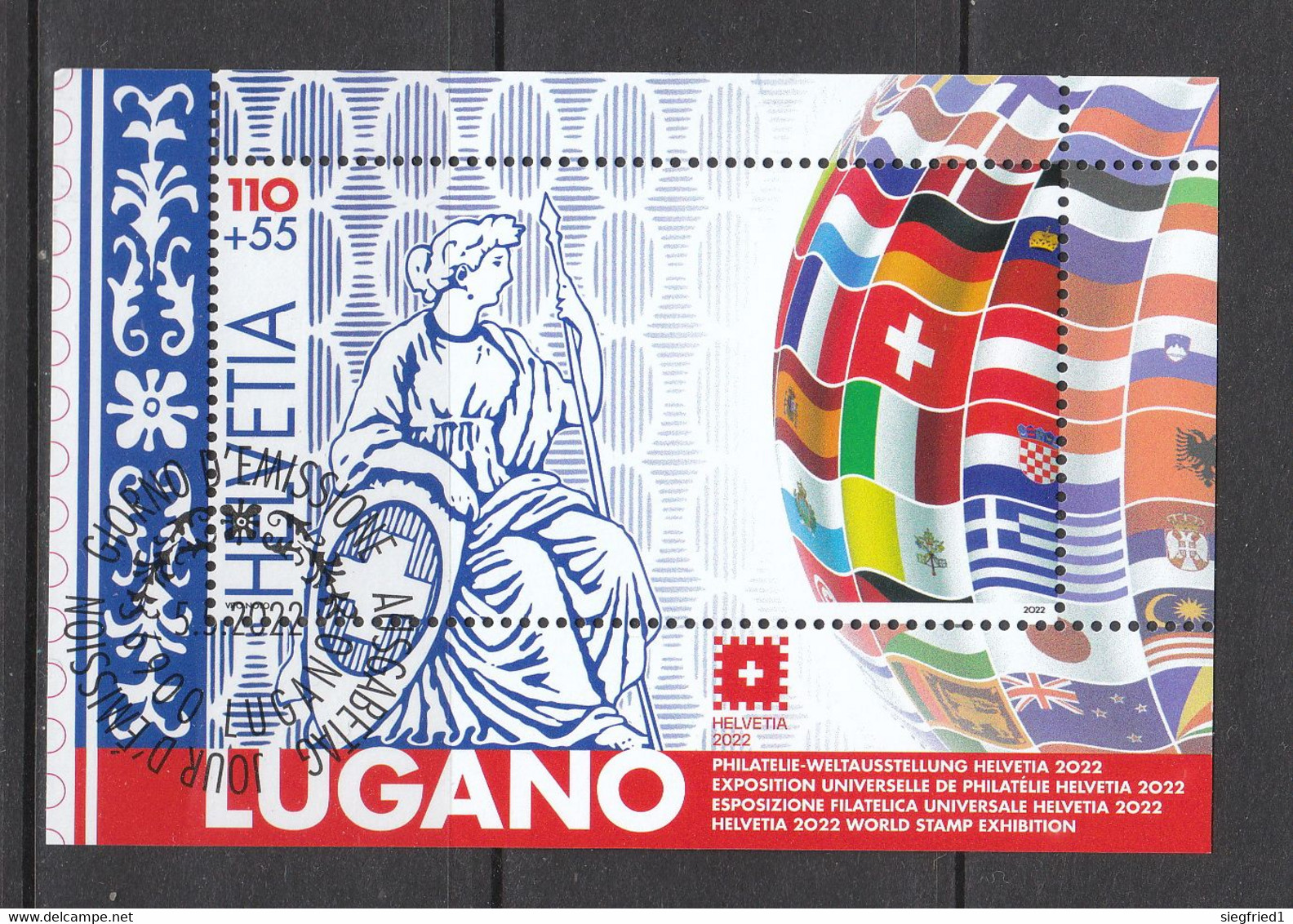 Schweiz  Gestempelt    Helvetia 22 Lugano  Neuausgabe 5.5.2022 - Used Stamps