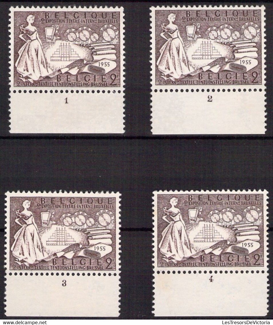 Belgique - COB 968 Numéro De Planche 1 2 3 4 - 1955 - ....-1960