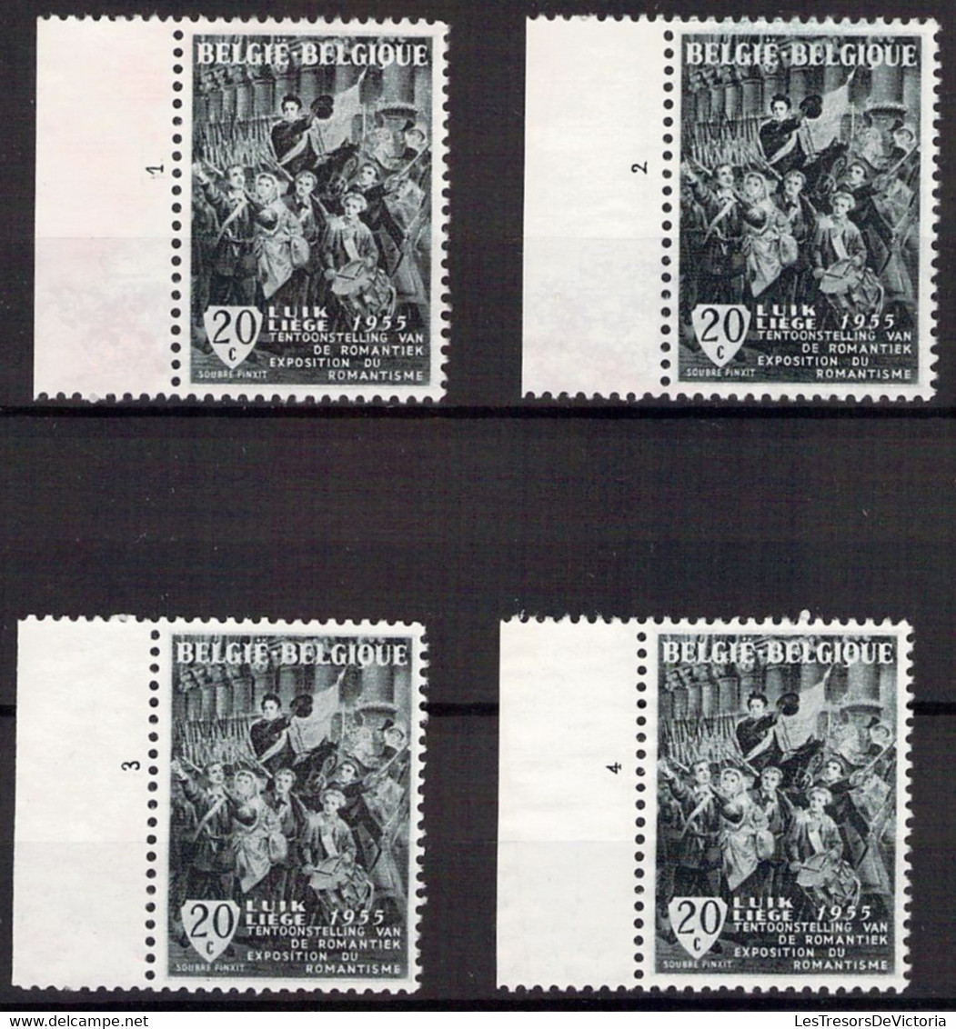 Belgique - COB 971 Numéro De Planche 1 2 3 4 - 1955 - ....-1960