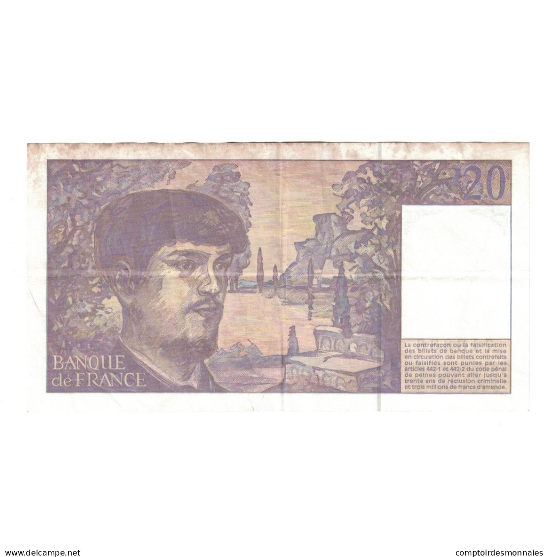 France, 20 Francs, Debussy, 1997, O.062, TTB, Fayette:66ter.02A62, KM:151i - 20 F 1980-1997 ''Debussy''