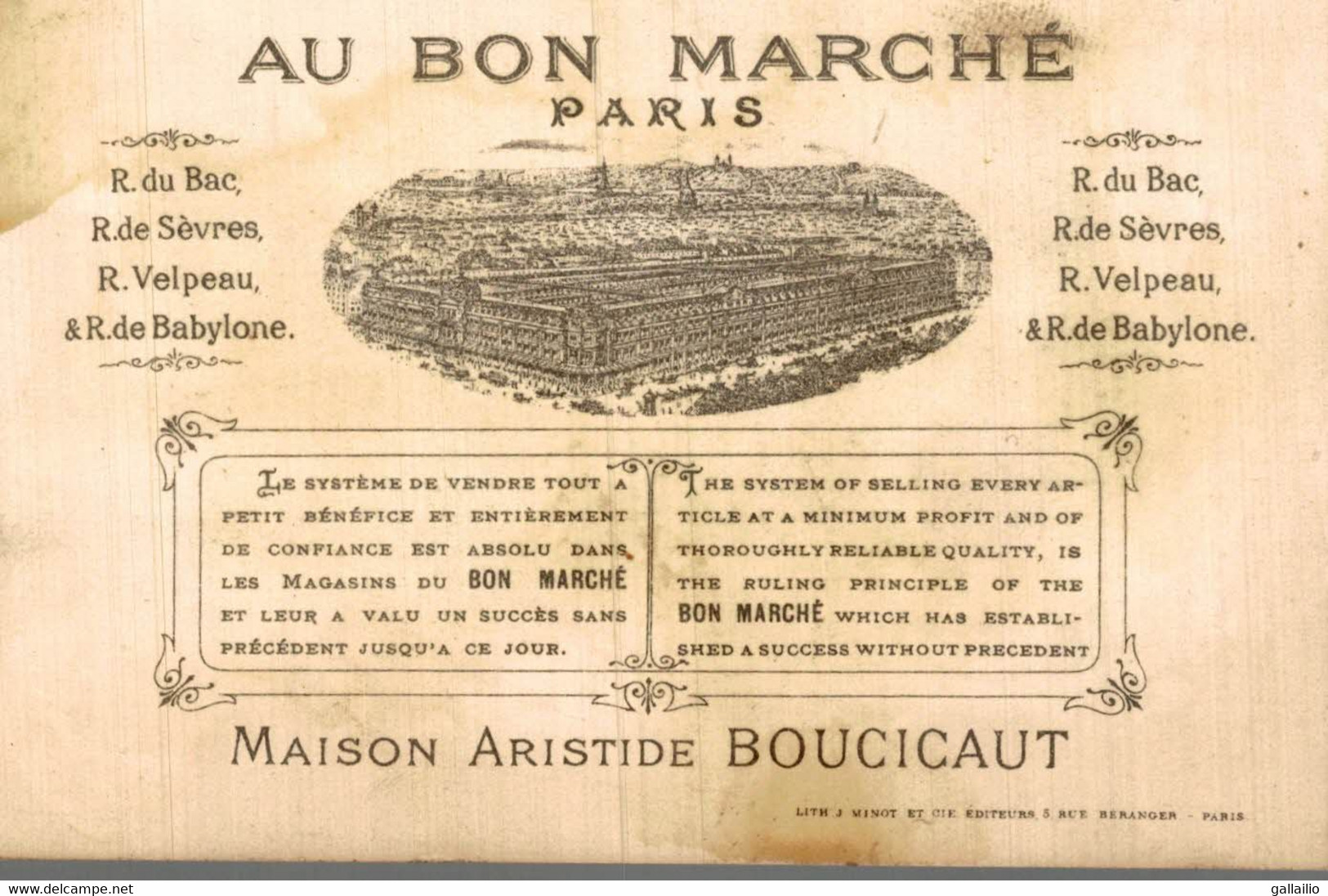 CHROMO AU BON MARCHE - Au Bon Marché