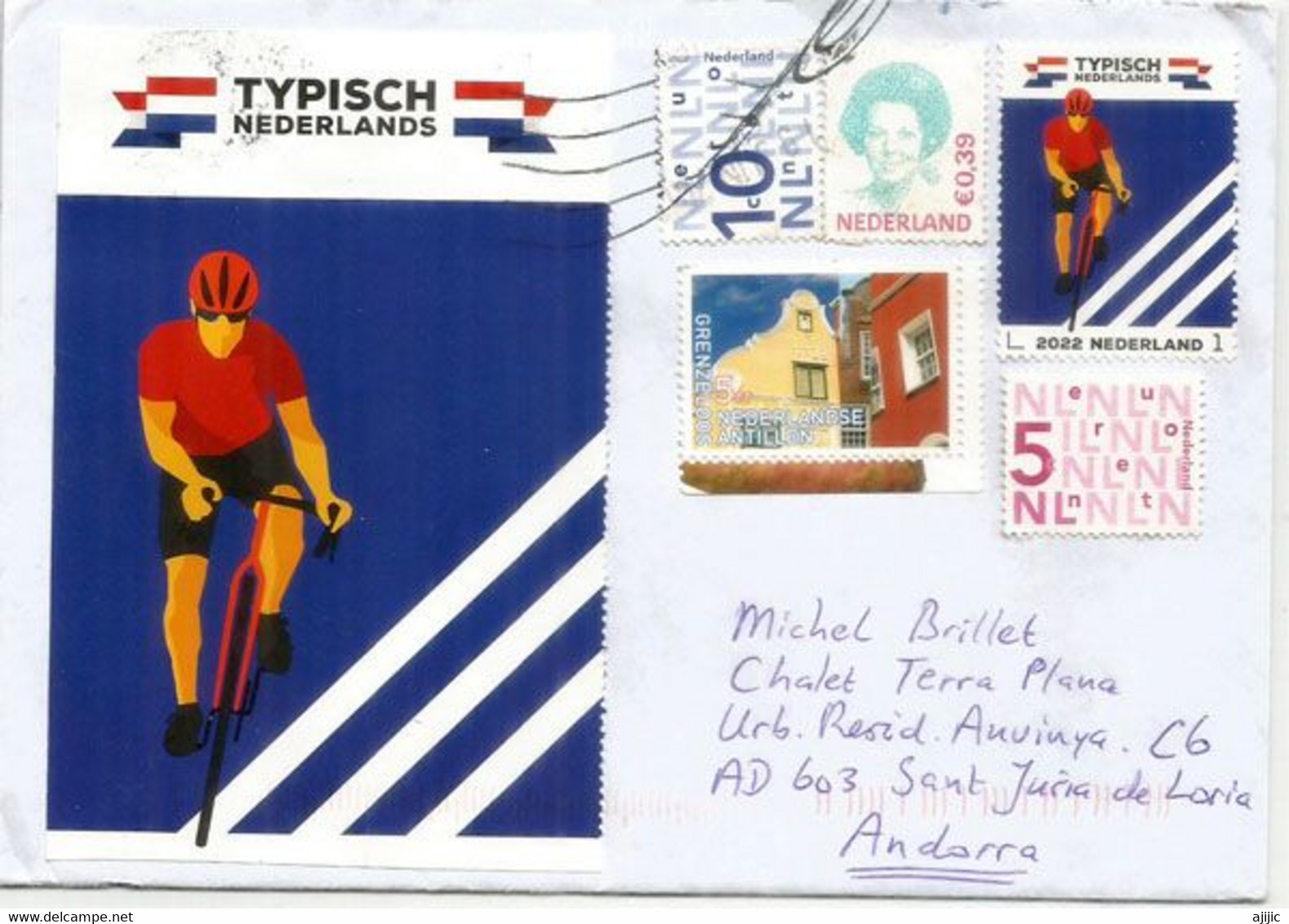 Cycling. Typical Netherlands, Letter 2022., Sent To Andorra (Principality) - Ciclismo