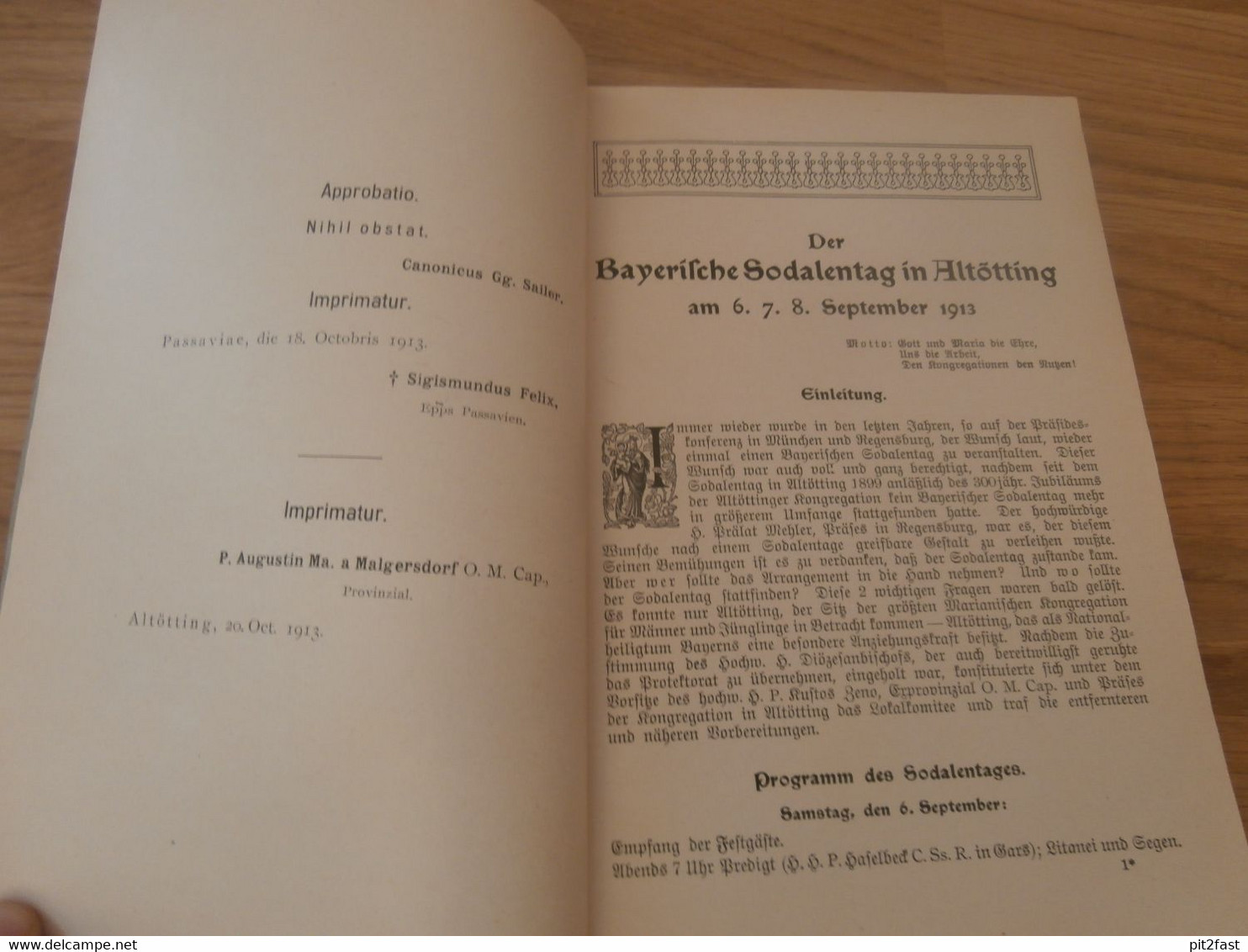 Der Bayerische Soldatentag In Altötting ,1913 , Festbericht , Bayern , Malgersdorf , Felldorf , Passau , Kirche , Soldat - Rare