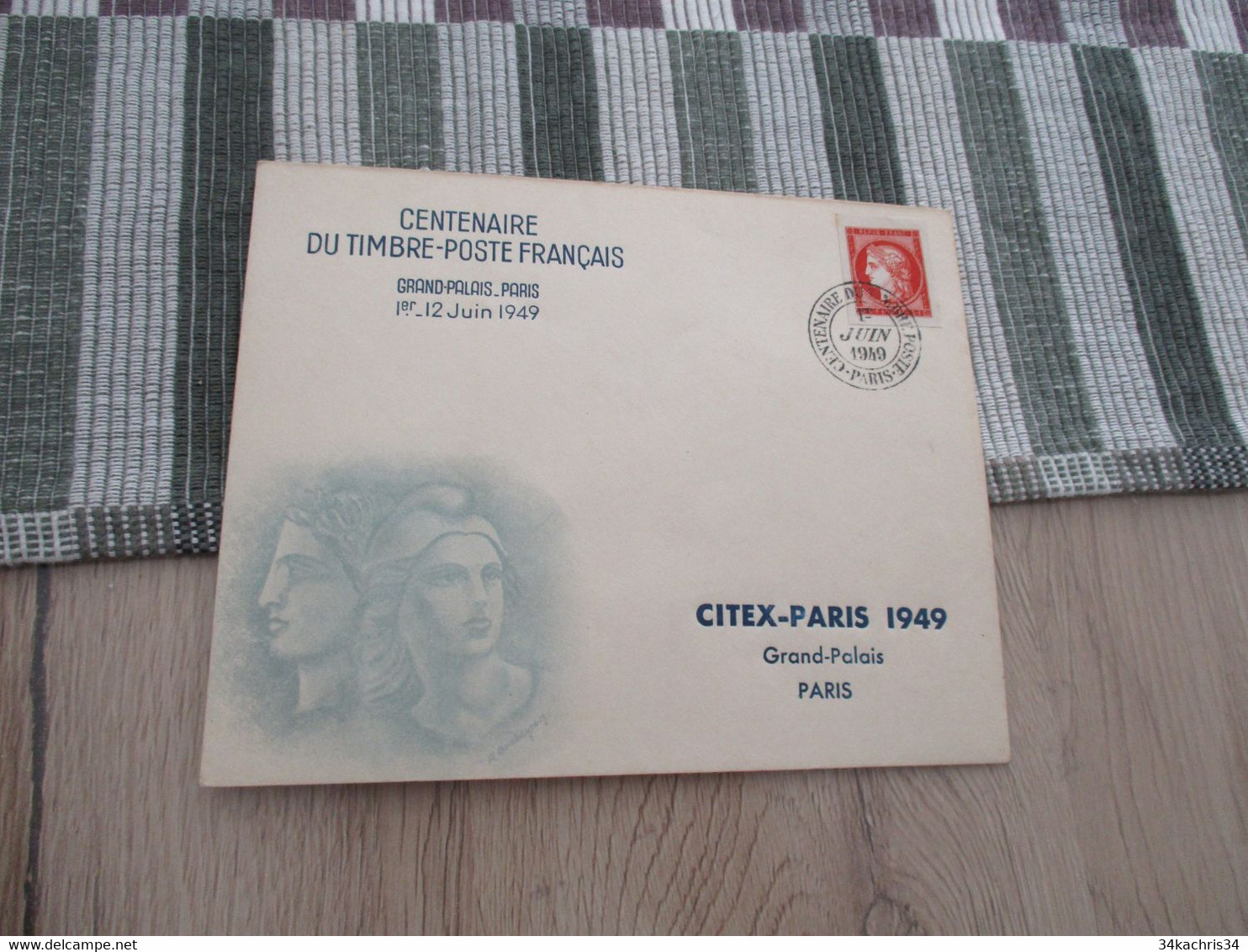 France 3 Enveloppes + 1 Carte Maximum Centenaire Du Timbre Poste Français 1949 - Covers & Documents