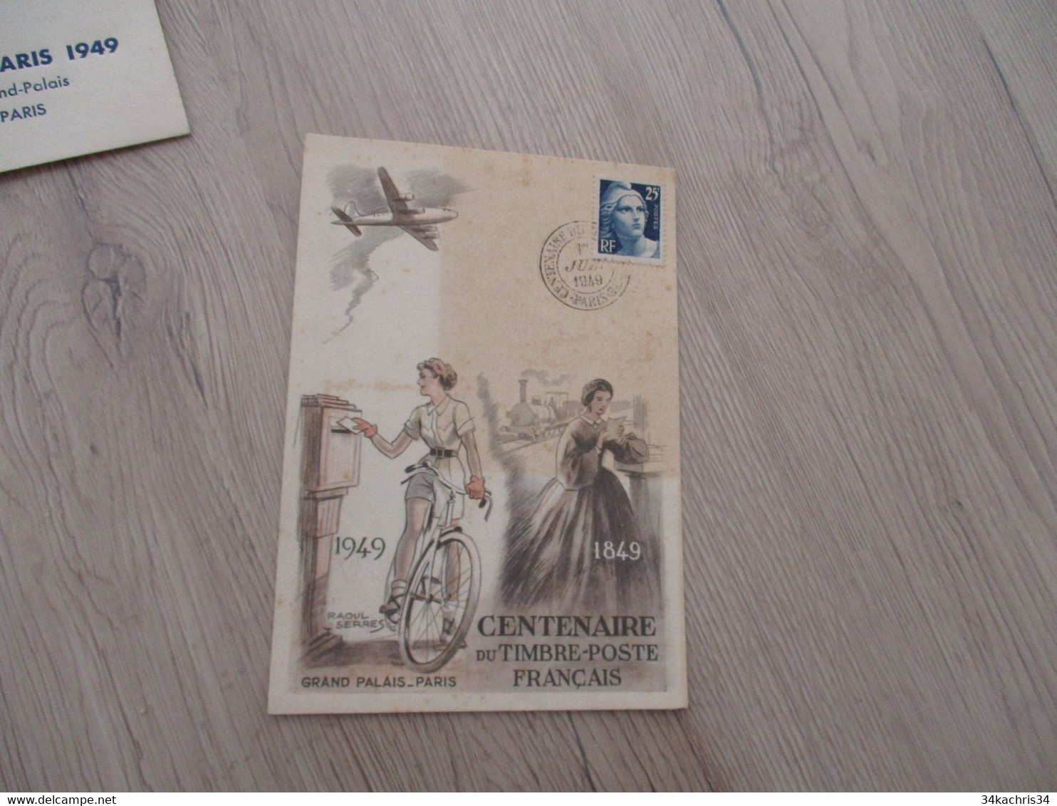 France 3 Enveloppes + 1 Carte Maximum Centenaire Du Timbre Poste Français 1949 - Briefe U. Dokumente