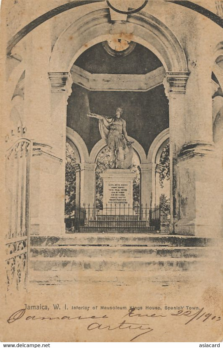 Jamaica W.I. Interior Of Mausoleum Kings House Spanish Town  Used To Cuba 1903 - Jamaïque