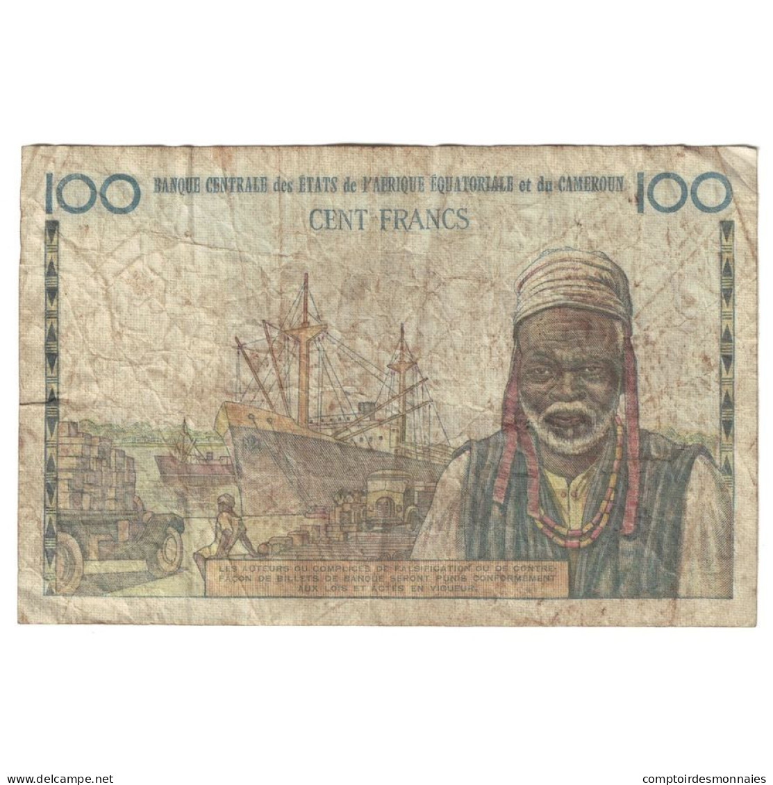 Billet, États De L'Afrique équatoriale, 100 Francs, Undated (1961-62), KM:1e - Cameroun