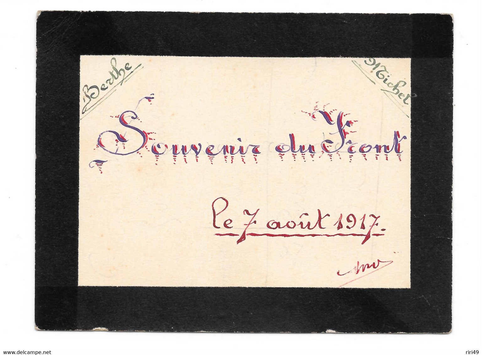 Carte  Belgique Fait Par Poilus, Militaire Au Front En1917 Région Flamande, "souvenir Du Front" 2 Scannes, - Patriotic