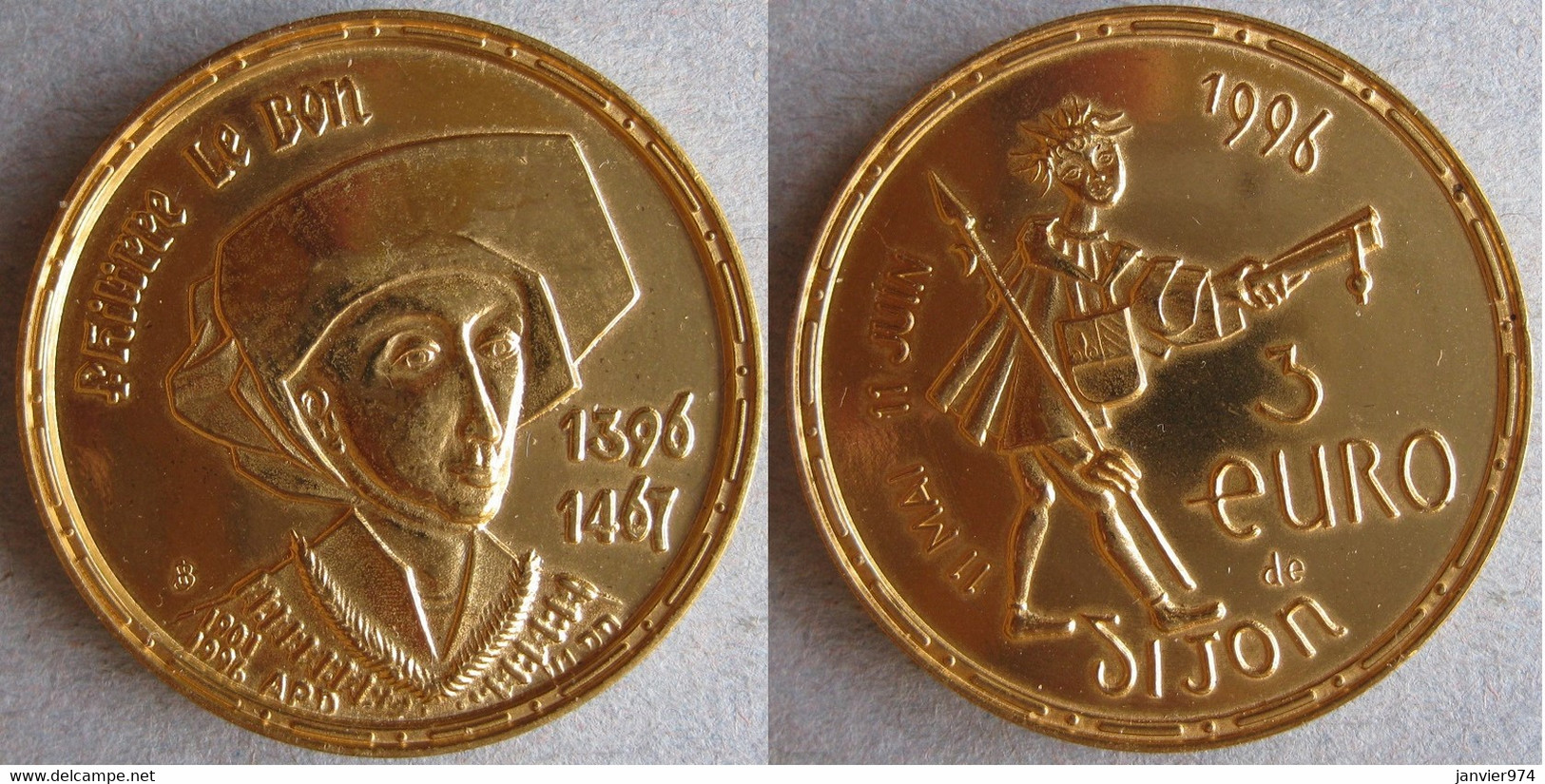 Dijon 3 Euro 1996, Philippe Le Bon 1396 - 1467 - Euros Des Villes