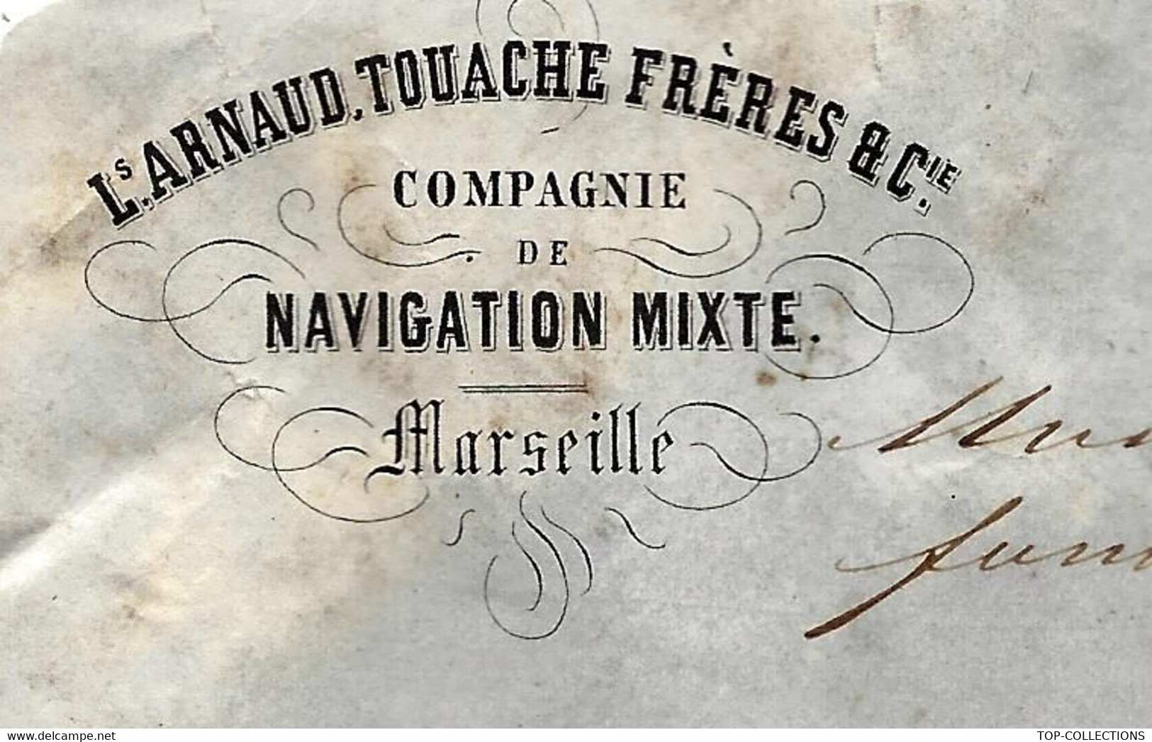 LAC 1857 MARSEILLE TIMBRE EMPIRE Oblit. Belle Découpe L'Arnaud Touache Freres Pour Fonderie De Rustrel Par Apt Vaucluse - 1849-1876: Klassik