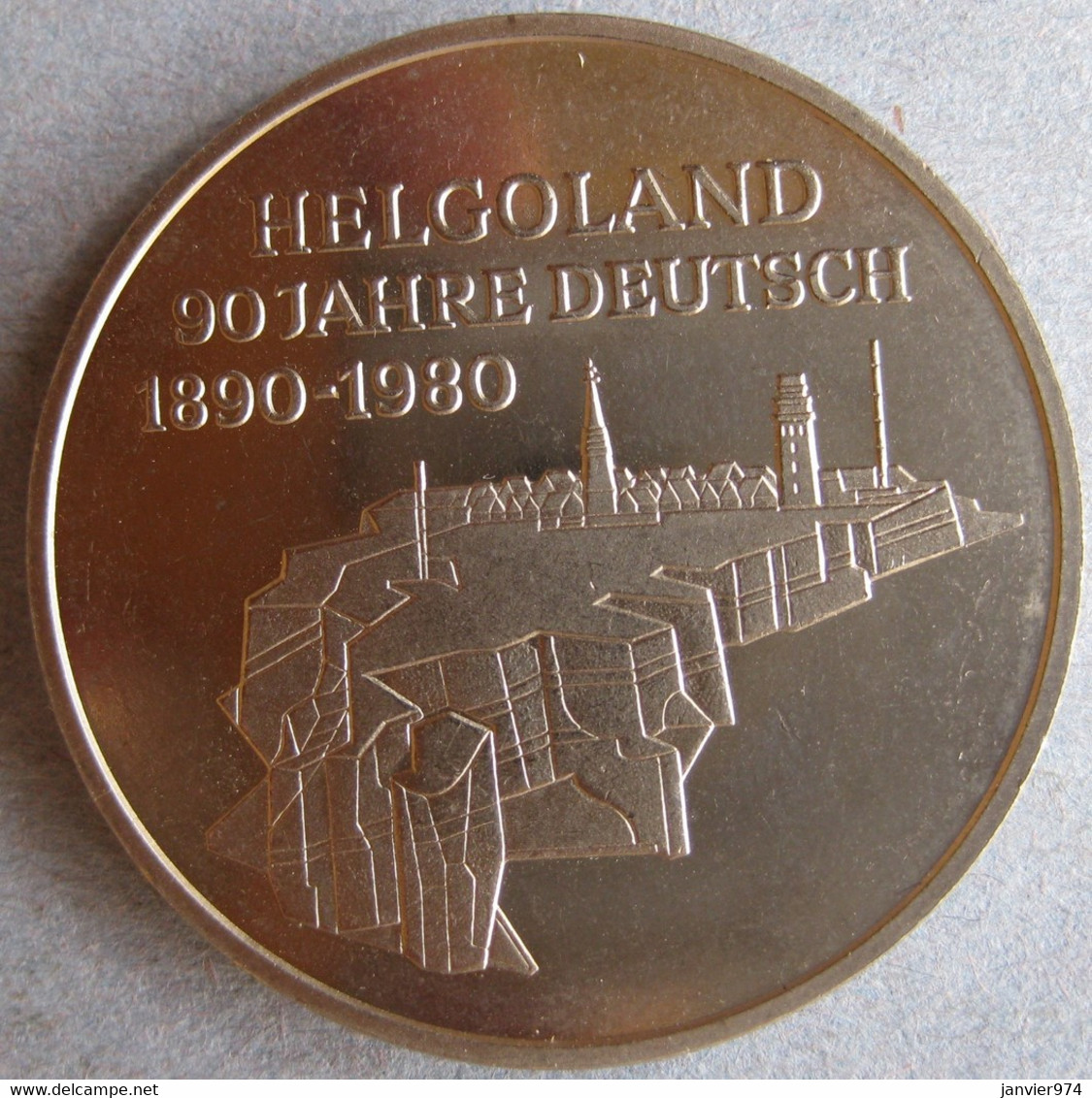 Médaille Wapen Von Hamburg, Helgoland 1890 1980, Navire , En Cupronickel. - Altri & Non Classificati