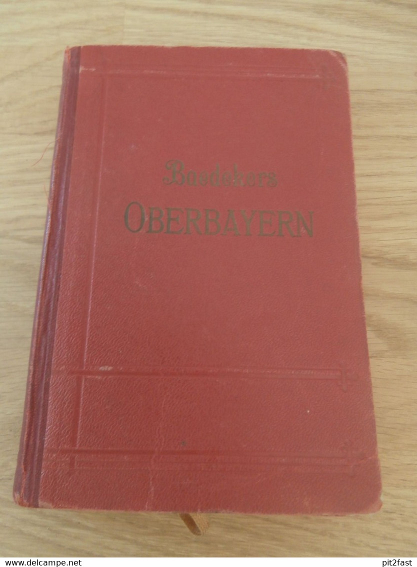 Baedekers Oberbayern , 1921, Reisehandbuch , Bayern , Reklame , Tegernsee , Berchtesgaden , Friedrichshafen , Immenstadt - Baviera