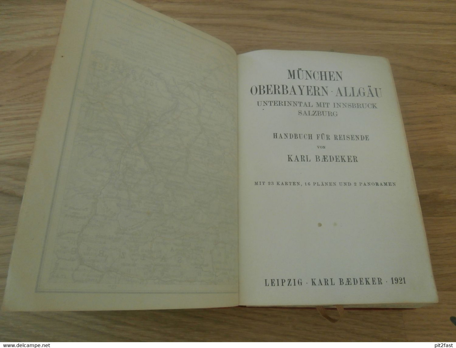Baedekers Oberbayern , 1921, Reisehandbuch , Bayern , Reklame , Tegernsee , Berchtesgaden , Friedrichshafen , Immenstadt - Beieren