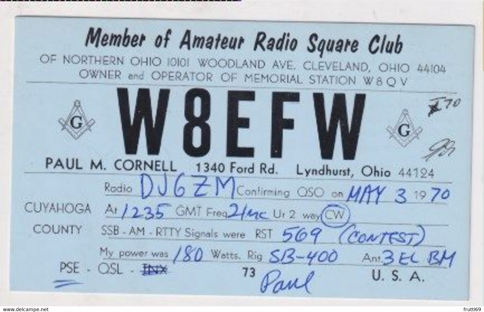 AK 052345 QSL - USA - Ohio - Lyndhurst - Radio