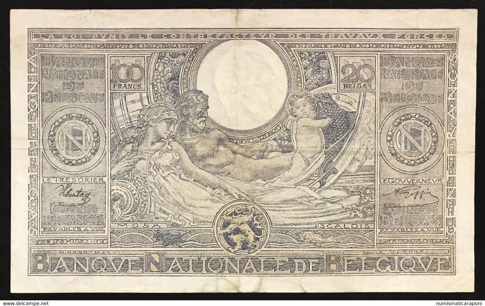 Belgio Belgium Belgique 100 Francs 20 Belgas 06 04 1943 Lotto 904 - 500 Francs-100 Belgas