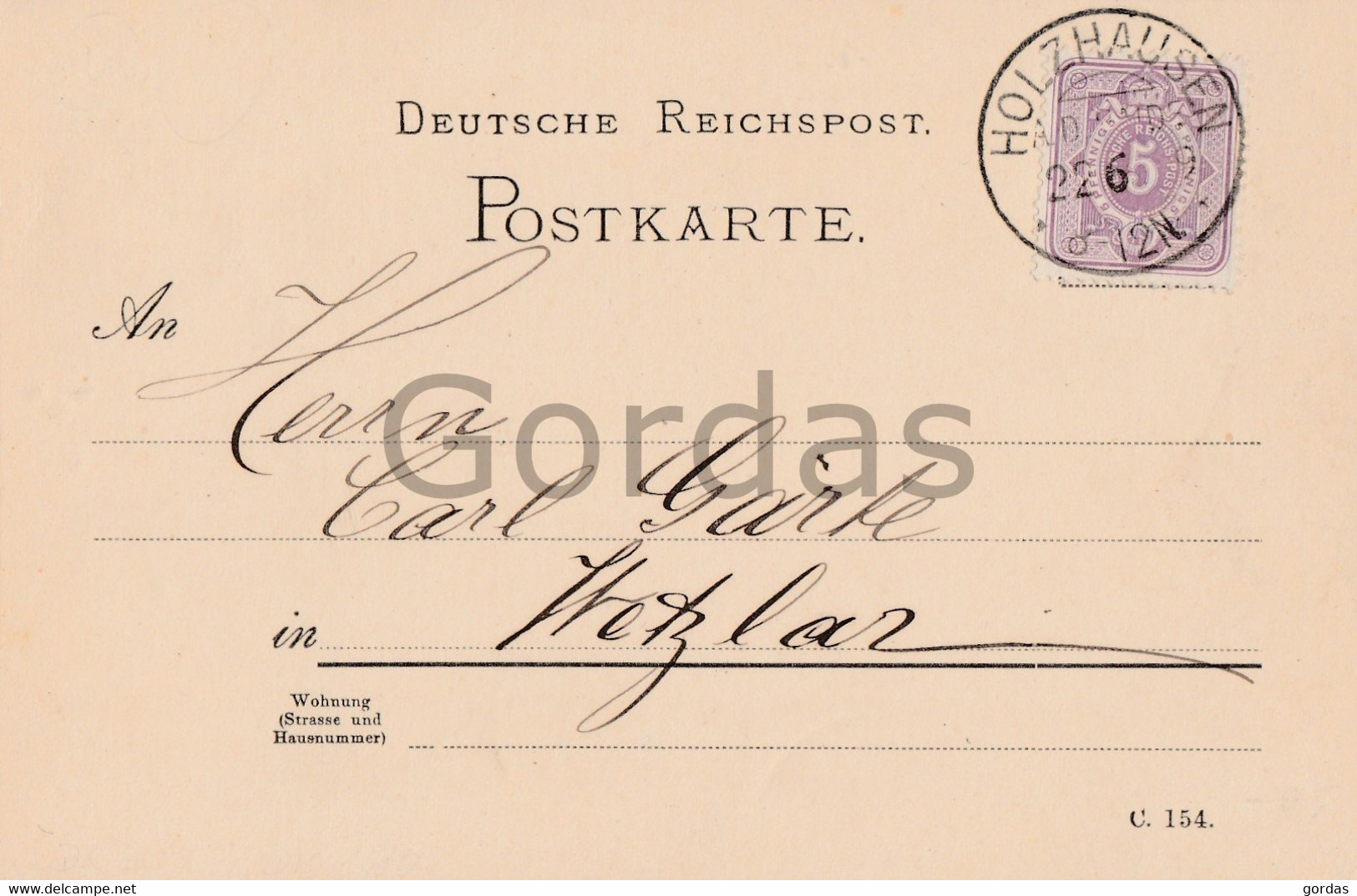 Germany - Holzhausen - Menen - Neuhof - Werbung - 1889 - Rhein-Hunsrueck-Kreis
