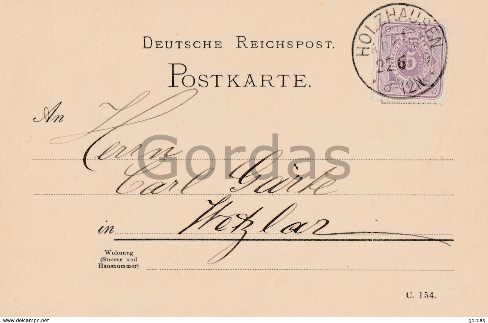 Germany - Holzhausen - Menen - Neuhof - Werbung - 1889 - Rhein-Hunsrück-Kreis